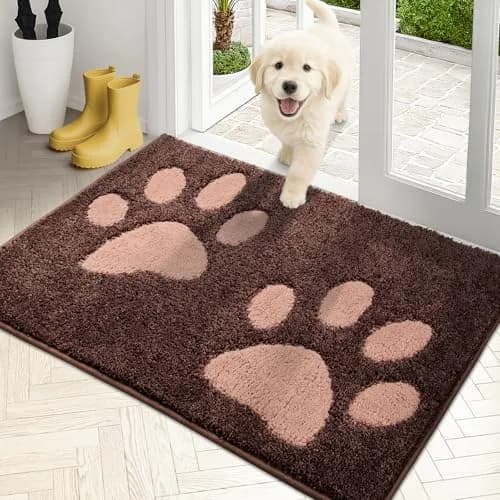 PURRUGS Dirt Trapping Door Mat Indoor Entrance 24" x 35.5" Brown | Pet & Mud Trap with Waterproof Backing thumbnail 1