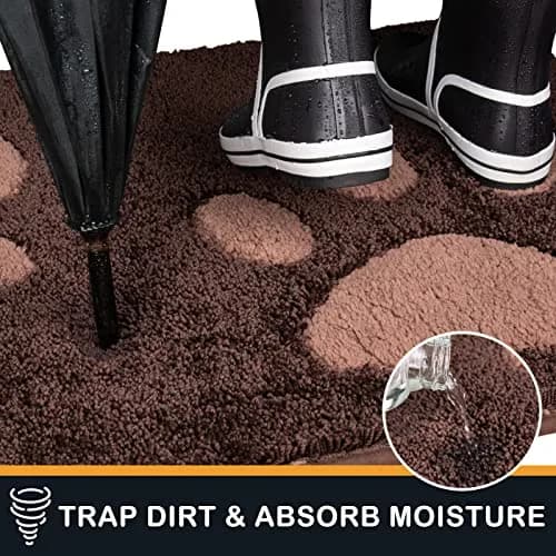 PURRUGS Dirt Trapping Door Mat Indoor Entrance 24" x 35.5" Brown | Pet & Mud Trap with Waterproof Backing thumbnail 2