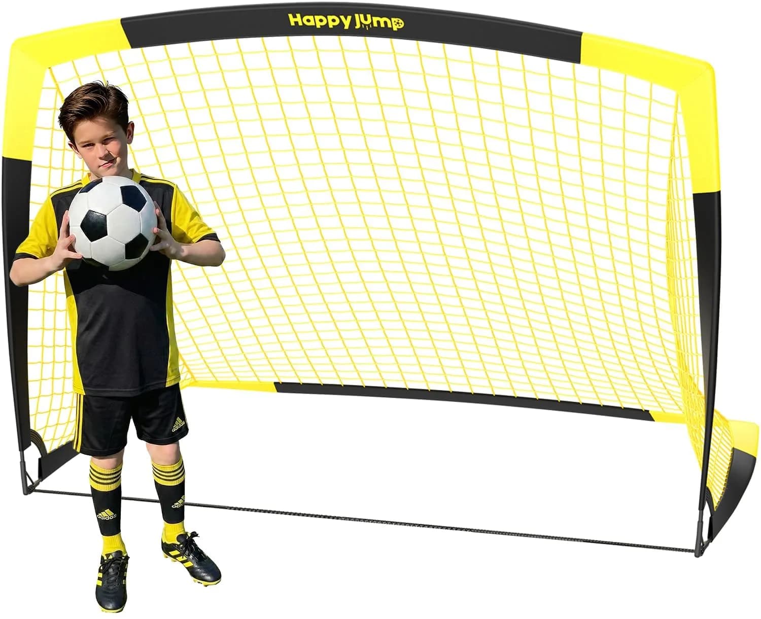 Happy Jump Portable Soccer Goal 7x5 & 5x3.6 FT | Large-Frame Youth Training Net, Weather-Resistant, Easy Setup
