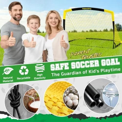Happy Jump Portable Soccer Goal 7x5 & 5x3.6 FT | Large-Frame Youth Training Net, Weather-Resistant, Easy Setup thumbnail 4