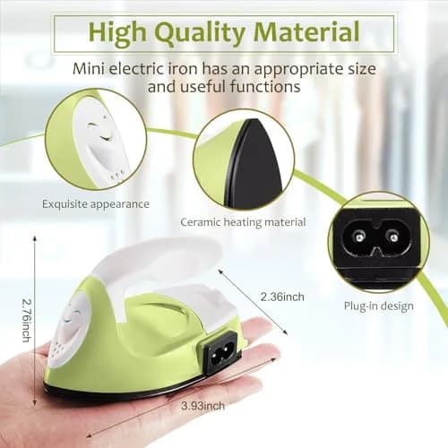 Honoson Mini Craft Iron with Charging Base Tiny, Fruit Green | Portable DIY Heat Press for Small Projects thumbnail 2