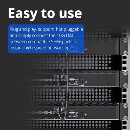ipolex 10G SFP+ Twinax Copper Cable 0.25m White | High-Speed Passive DAC for Networking thumbnail 2