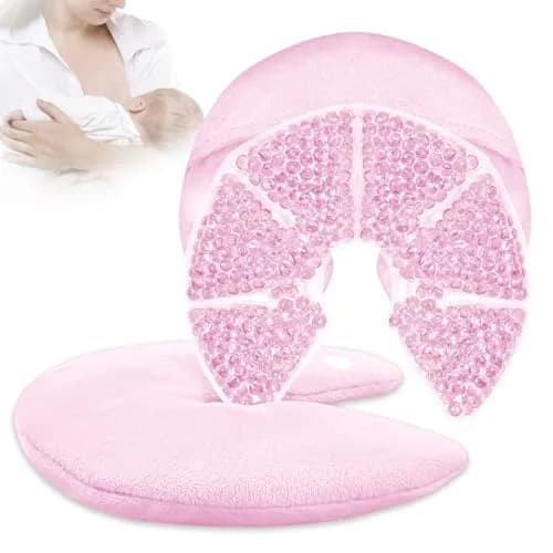 CONBELLA Hot Cold Gel Bead Breast Therapy Pack | Relief for Breastfeeding Pain, Mastitis, Engorgement, Plugged Ducts, Boost Milk Let-Down & Production (#19 Pink) - main product image