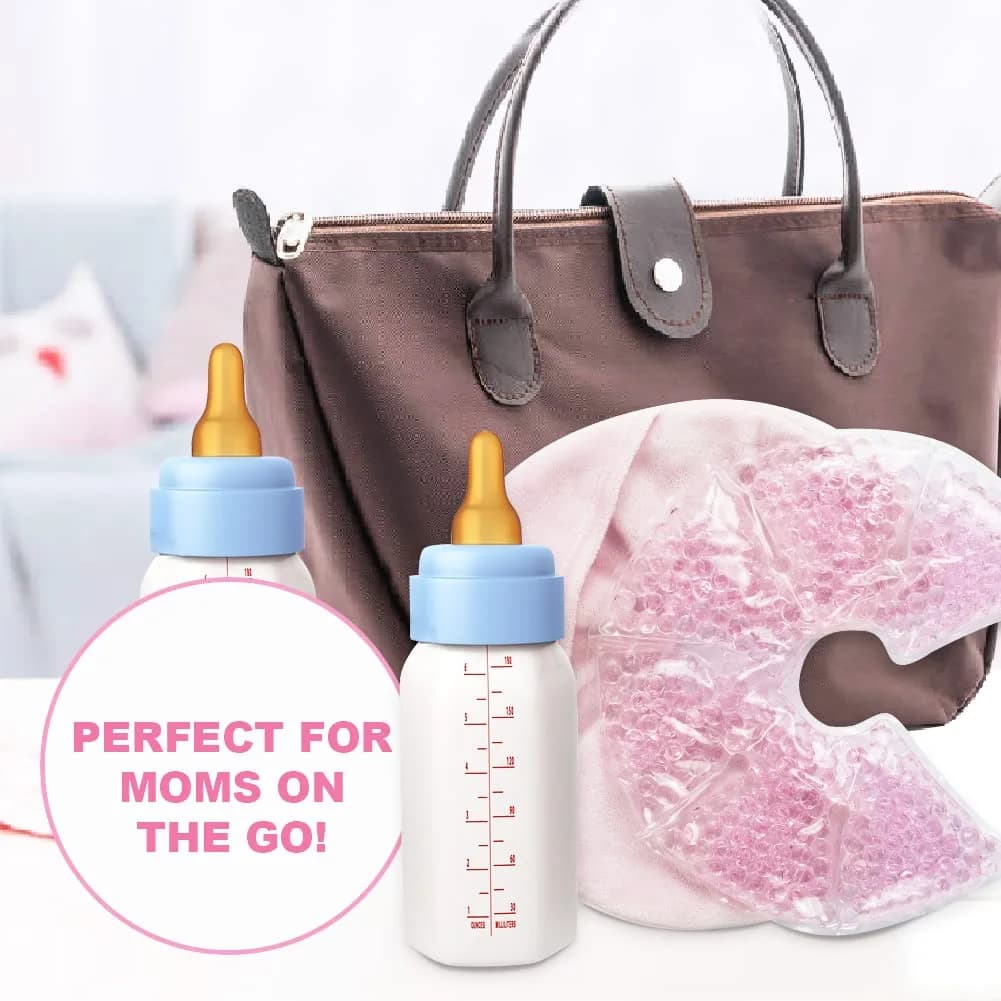 CONBELLA Hot Cold Gel Bead Breast Therapy Pack | Relief for Breastfeeding Pain, Mastitis, Engorgement, Plugged Ducts, Boost Milk Let-Down & Production (#19 Pink) - view 5