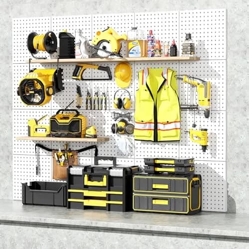 FZK Heavy Duty Metal Peg Board Wall Organizer 12in*12in | Strong, Rust-Resistant, Space-Saving thumbnail 5