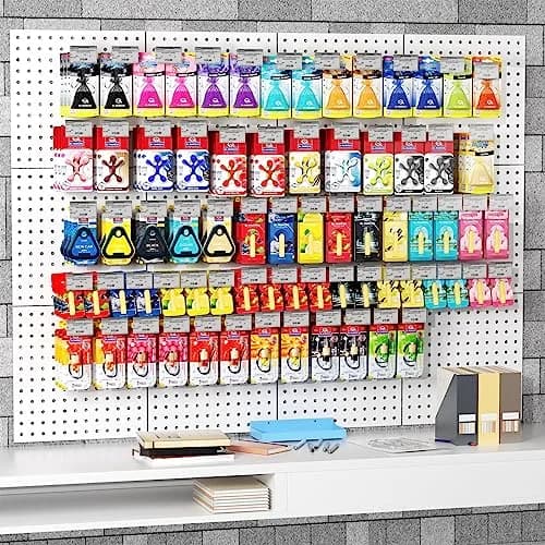 FZK Heavy Duty Metal Peg Board Wall Organizer 12in*12in | Strong, Rust-Resistant, Space-Saving thumbnail 7