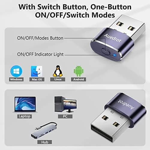 AUEDROT Metal Mouse Jiggler 2 PCS Purple | Undetectable USB Mouse Mover, 2 Jiggle Modes, Plug & Play (22*11*8mm, 3g) thumbnail 5