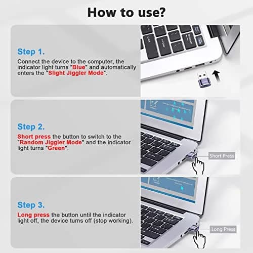 AUEDROT Metal Mouse Jiggler 2 PCS Purple | Undetectable USB Mouse Mover, 2 Jiggle Modes, Plug & Play (22*11*8mm, 3g) thumbnail 6