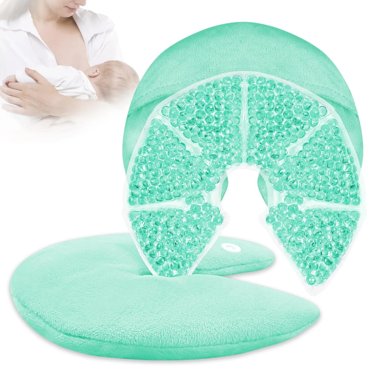 CONBELLA Hot Cold Gel Bead Breast Therapy Pack 17cm (6.69in) | Therapeutic Relief for Breastfeeding Mothers - main product image