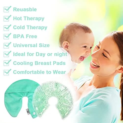 CONBELLA Hot Cold Gel Bead Breast Therapy Pack 17cm (6.69in) | Therapeutic Relief for Breastfeeding Mothers thumbnail 2