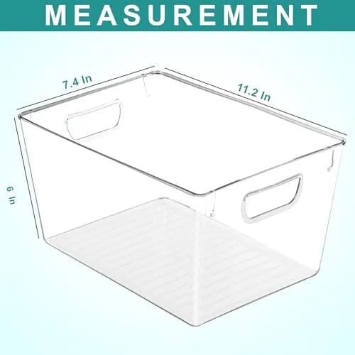 Utopia Kitchen Pantry Organizers and Storage Bins, 6 Pack, Large, Clear | Space-Saving Kitchen Storage thumbnail 2