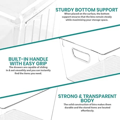 Utopia Kitchen Pantry Organizers and Storage Bins, 6 Pack, Large, Clear | Space-Saving Kitchen Storage thumbnail 3