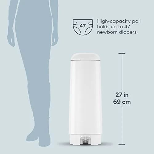 Diaper Genie Signature Pail with Refill | Odor Locking, Hands-Free, 846 Diapers Capacity thumbnail 5