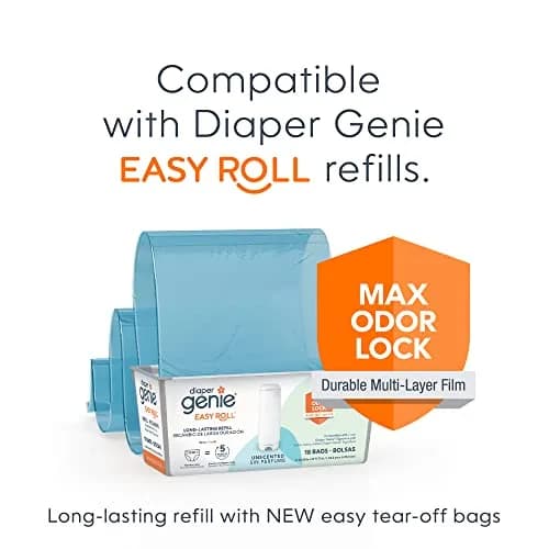 Diaper Genie Signature Pail with Refill | Odor Locking, Hands-Free, 846 Diapers Capacity thumbnail 9