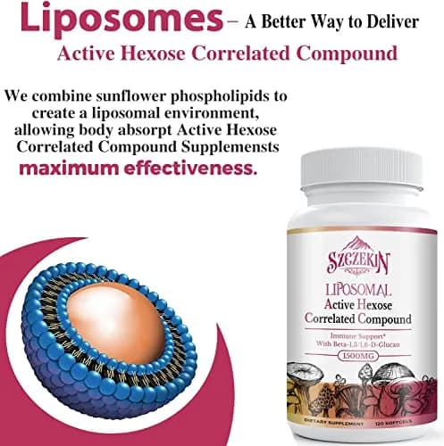 SZCZEKIN 1500mg Liposomal Active Hexose Correlated Supplement 120 Soft Gels | Mushroom & Beta-Glucans Support thumbnail 4