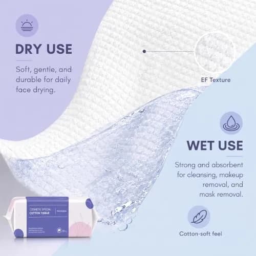 PoeticEHome Disposable Face Towels, 80 Count | Thick & Soft Cotton, Double-Sided for Daily Use thumbnail 4