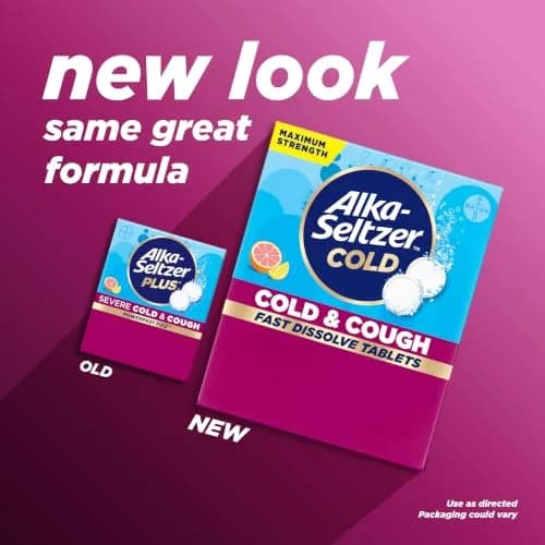 ALKA-SELTZER PLUS Cold & Cough Max Strength Tablets 48 Count | Fast Dissolve Relief for Adults & Children 12+ thumbnail 2