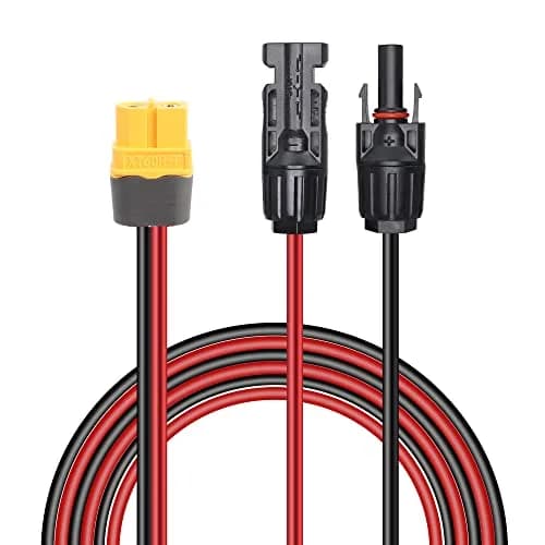 GELRHONR 12AWG Solar Connector to XT60 Female Extension Cable 1.5m (4.9ft) | Heavy Duty Copper Wire for Power Stations thumbnail 1
