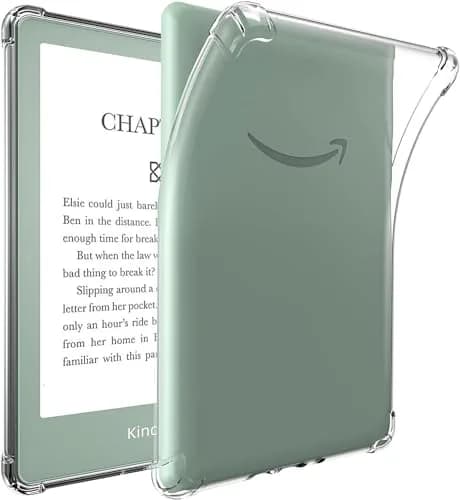 KEEXYICC Clear Case for 6.8" Kindle Paperwhite 11th Gen 2021 & Signature Edition | Slim Protective TPU Back Cover with Bumper Corners thumbnail 1