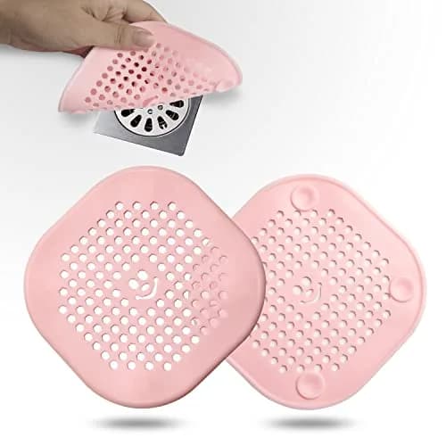 Couidl Pink Silicone Drain Hair Catcher 14cm (5.5in) | Set of 2 for Shower & Sink thumbnail 1