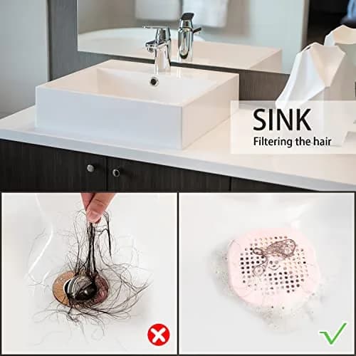 Couidl Pink Silicone Drain Hair Catcher 14cm (5.5in) | Set of 2 for Shower & Sink thumbnail 8