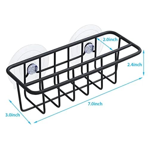 TESOT Sink Caddy Sponge Holder SUS304 Stainless Steel Black | Rust-Resistant Kitchen Organizer thumbnail 6