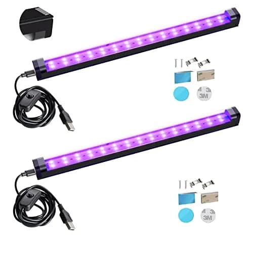 THLIFURE UV Black Light Bar 1ft LED Blacklight Strip Lights (2-Pack, 10W) | Magnetic USB-C Powered for Glow Parties & Tapestries thumbnail 1