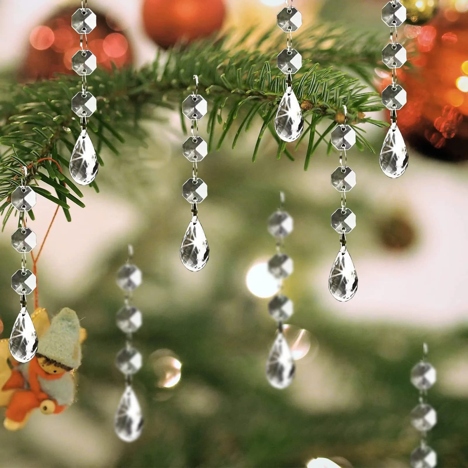 XINGXIA Crystal Christmas Ornaments 30Pcs | Acrylic Hanging Tree Decorations for Festive Home Decor