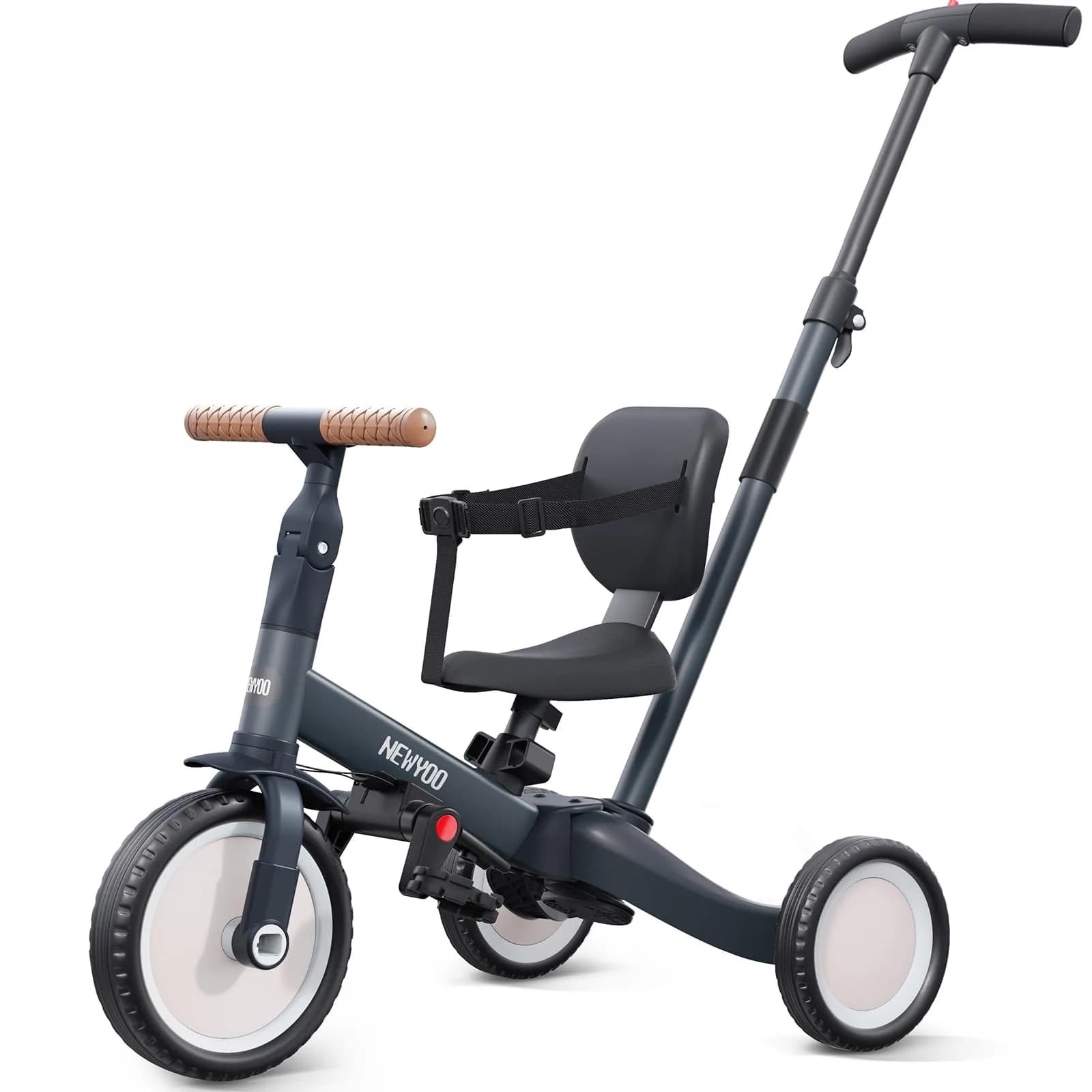 newyoo TR007 5-in-1 Tricycle for Toddlers 1-3 Years | ASTM & EN188 Approved Carbon Steel Ride-On Toy