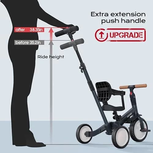 newyoo TR007 5-in-1 Tricycle for Toddlers 1-3 Years | ASTM & EN188 Approved Carbon Steel Ride-On Toy thumbnail 5