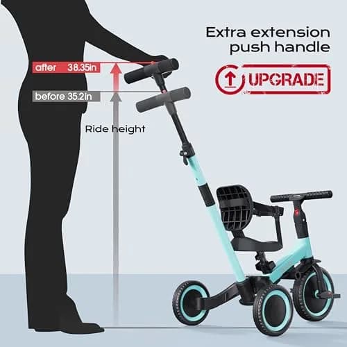 newyoo TR007 5-in-1 Tricycle for Toddlers 1-3 Years | ASTM & EN188 Approved Carbon Steel Frame thumbnail 5