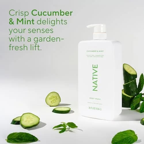 Native Body Wash Cucumber & Mint 1065ml (36 Fl Oz) | Gentle & Hydrating for All Skin Types thumbnail 5