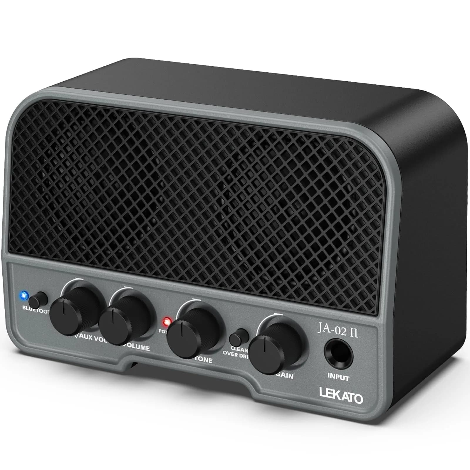 LEKATO Mini Guitar Amp 5W | Rechargeable, Bluetooth, Clean & Overdrive Channels, Portable Practice Amp, Black — Black