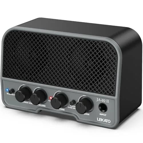 LEKATO Mini Guitar Amp 5W | Rechargeable, Bluetooth, Clean & Overdrive Channels, Portable Practice Amp, Black thumbnail 1