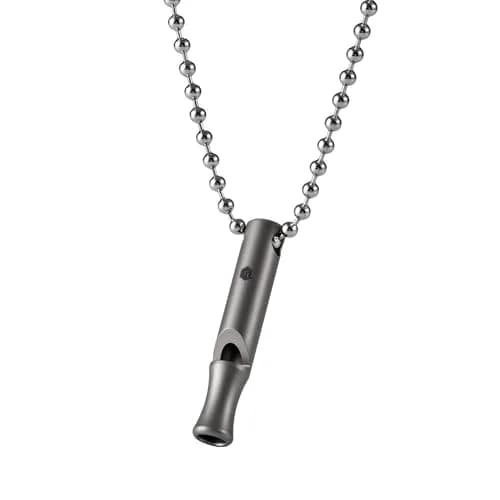 KeyUnity KA22 Titanium Emergency Whistle | 120dB Loud Signal, Easy to Blow, Pealess Core, Lightweight (55mm x 25mm) thumbnail 1