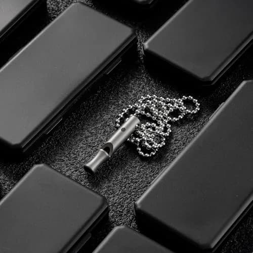 KeyUnity KA22 Titanium Emergency Whistle | 120dB Loud Signal, Easy to Blow, Pealess Core, Lightweight (55mm x 25mm) thumbnail 7