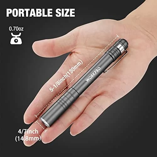 WORKPRO LED Pen Light, Aluminum Pen Flashlight with Clip, 4-Pack (30g/1.05 oz each) | Bright Inspection Light for Mechanics & Outdoor Use thumbnail 2
