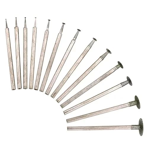 JianLing 13-Piece Diamond Grinding Burr Set 2.35mm Shank | T-Shape Head for Rotary Tools thumbnail 1
