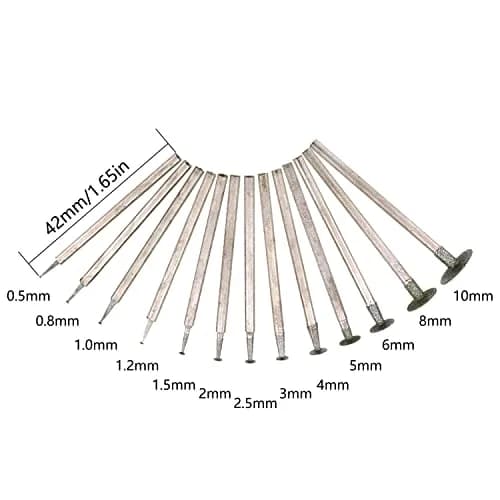 JianLing 13-Piece Diamond Grinding Burr Set 2.35mm Shank | T-Shape Head for Rotary Tools thumbnail 2