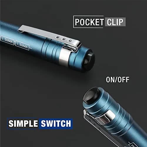 WORKPRO LED Pen Light, Aluminum Pen Flashlight with Clip, 4-Pack Blue | 1.05 oz (30g) Each, 2AAA Batteries Included thumbnail 5