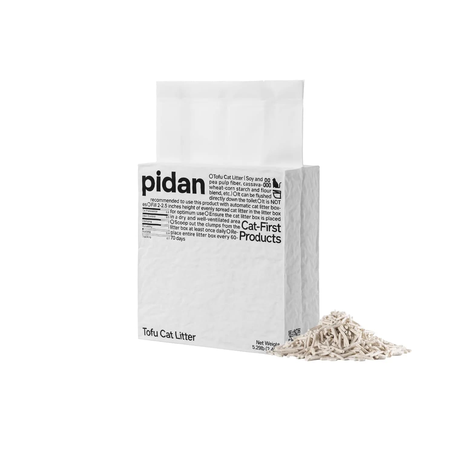 pidan Tofu Cat Litter Clumping, Flushable, Plant Based 5.3lb | Ultra Absorbent & Dust-Free — Cream