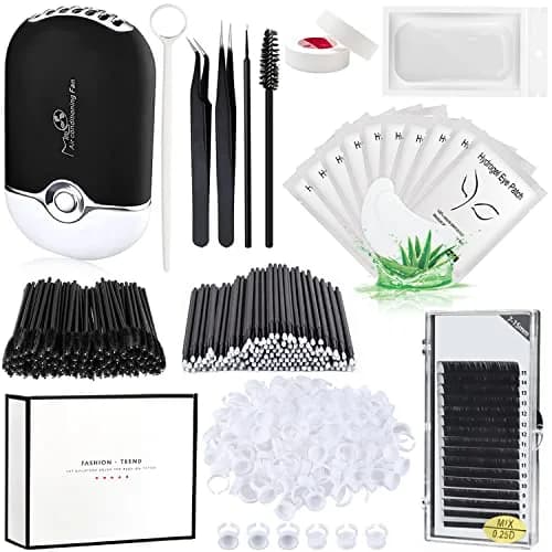 QUKLOGEN Professional Eyelash Extension Kit with D Curl Lashes & USB Fan Dryer | 268 pcs thumbnail 1