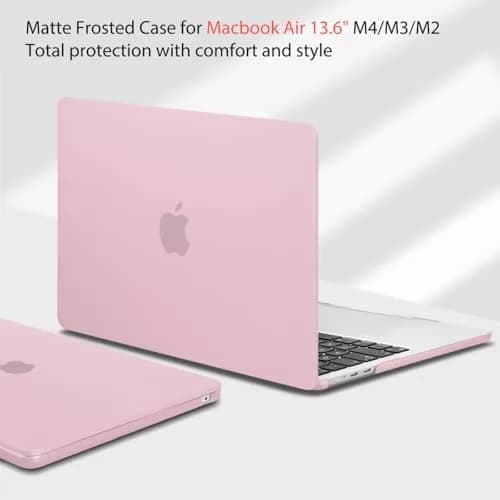 Teryeefi Hard Case for MacBook Air 13.6 inch (M2/M3/M4 Chip) with Keyboard Cover & Screen Protector | Frosted Chalk Pink thumbnail 4