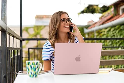 Teryeefi Hard Case for MacBook Air 13.6 inch (M2/M3/M4 Chip) with Keyboard Cover & Screen Protector | Frosted Chalk Pink thumbnail 3