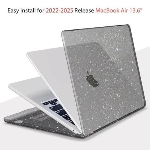 Teryeefi MacBook Air 13.6 inch Case with M2 M3 M4 Models | Glitter Sparkly Black thumbnail 5