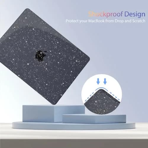 Teryeefi MacBook Air 13.6 inch Case with M2 M3 M4 Models | Glitter Sparkly Black thumbnail 7