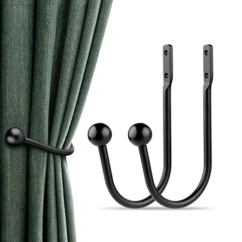 Gobutend Curtain Holdback Tieback 2pcs Wall Mounted Drapery Hooks 15cm (6in) | Retro Home Decor thumbnail 1