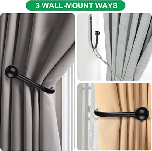 Gobutend Curtain Holdback Tieback 2pcs Wall Mounted Drapery Hooks 15cm (6in) | Retro Home Decor thumbnail 5