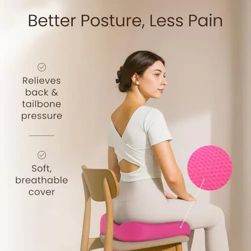 Sleepavo Office Chair Cushion, Seat Cushion for Tailbone Pain Relief Butt | Ergonomic Memory Foam Support thumbnail 6