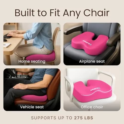 Sleepavo Office Chair Cushion, Seat Cushion for Tailbone Pain Relief Butt | Ergonomic Memory Foam Support thumbnail 7